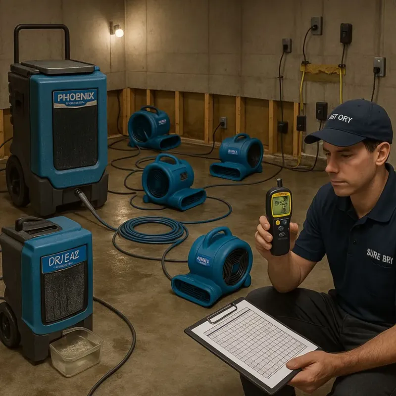 Structural Drying and Dehumidification process in Lynwood, CA